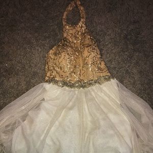 White and gold dress